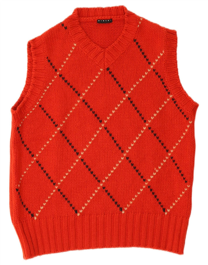 Sisley Damen-Trägershirt, Gr. 40, Größe L, Rot, Argyle/Diamant