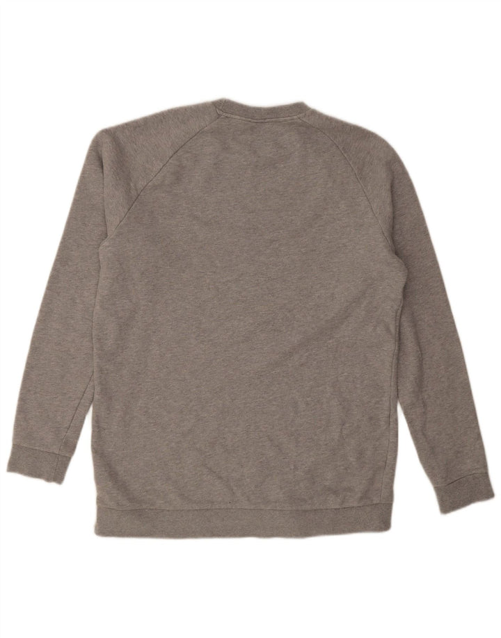 Adidas Herren Grafik-Sweatshirt-Pullover aus mittelgrauer Baumwolle