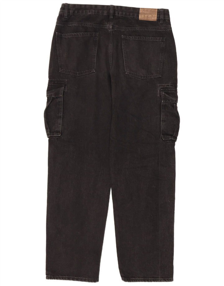 Kiabi Herren Cargo Straight Jeans IT 50 Large W34 L31 Schwarz
