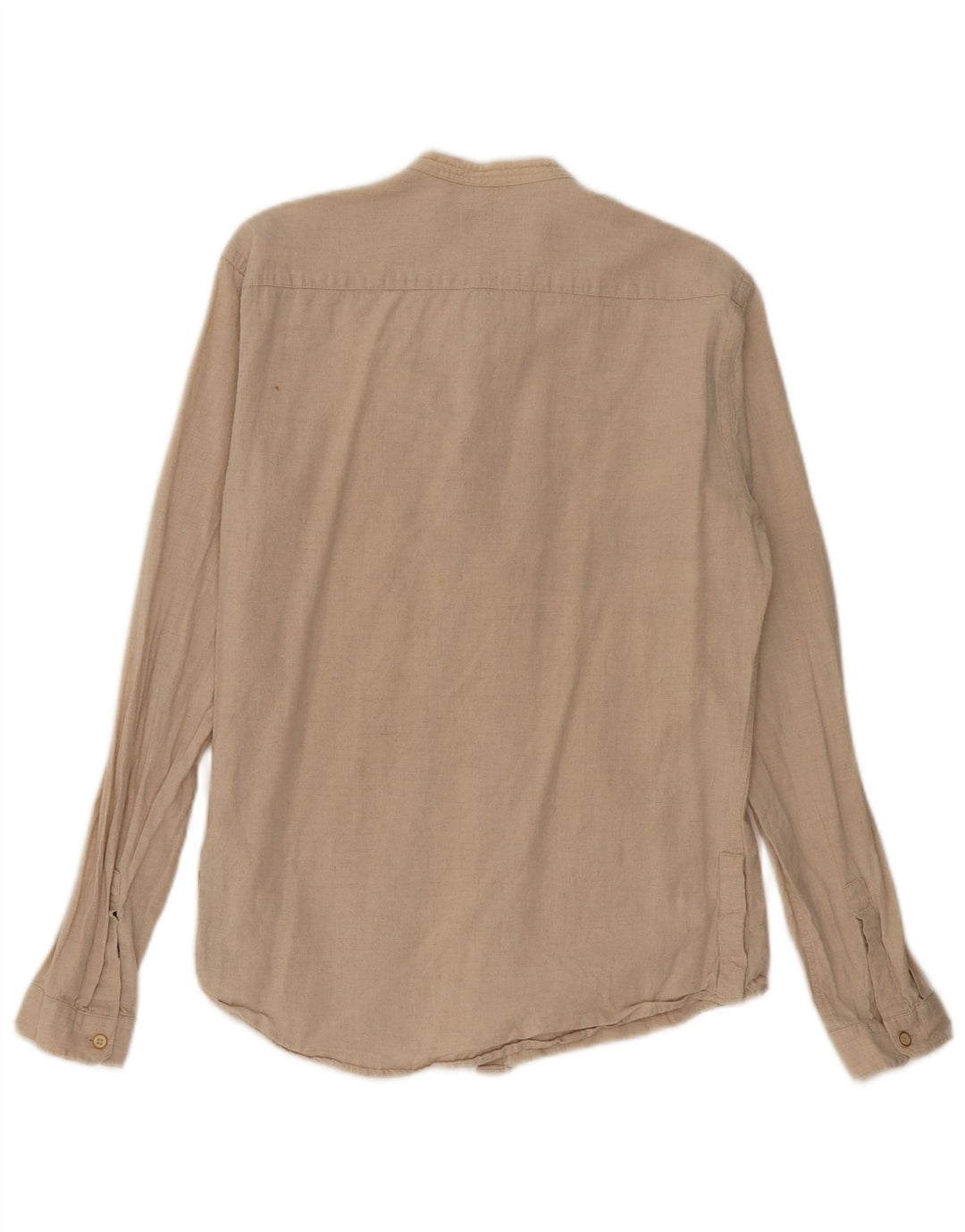 Zara Herren Slim Fit Hemd Mittelbeige Leinen