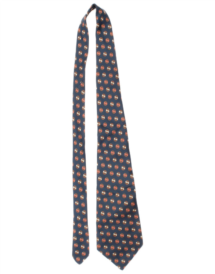 Vintage Herrenkrawatte, Einheitsgröße L56, blau gefleckte Seide, klassisch