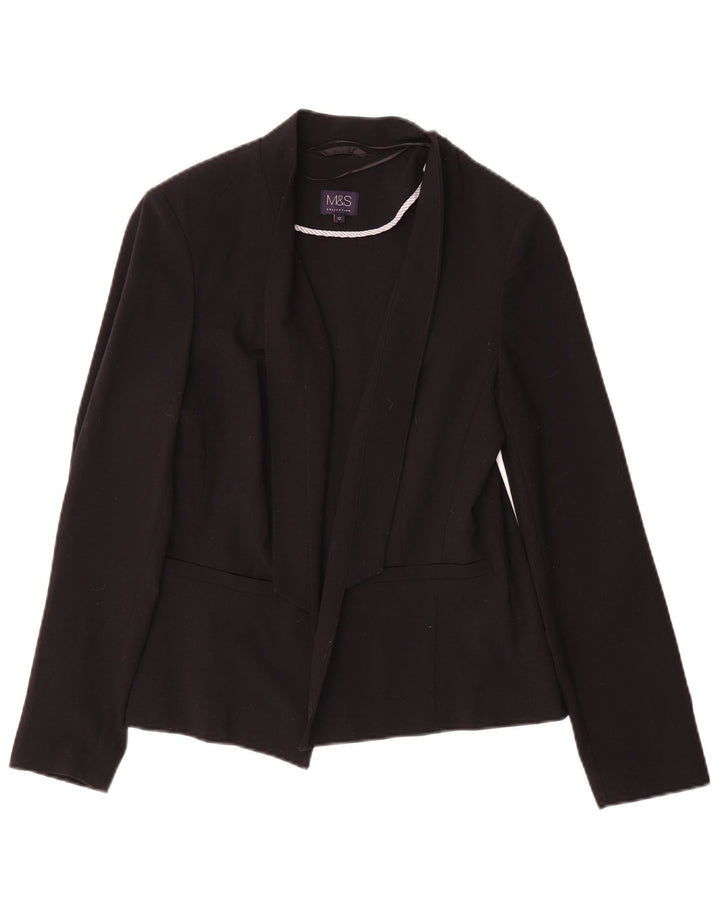 Marks & Spencer Womens Open Blazer Jacke UK 12 Mittelschwarzes Polyester