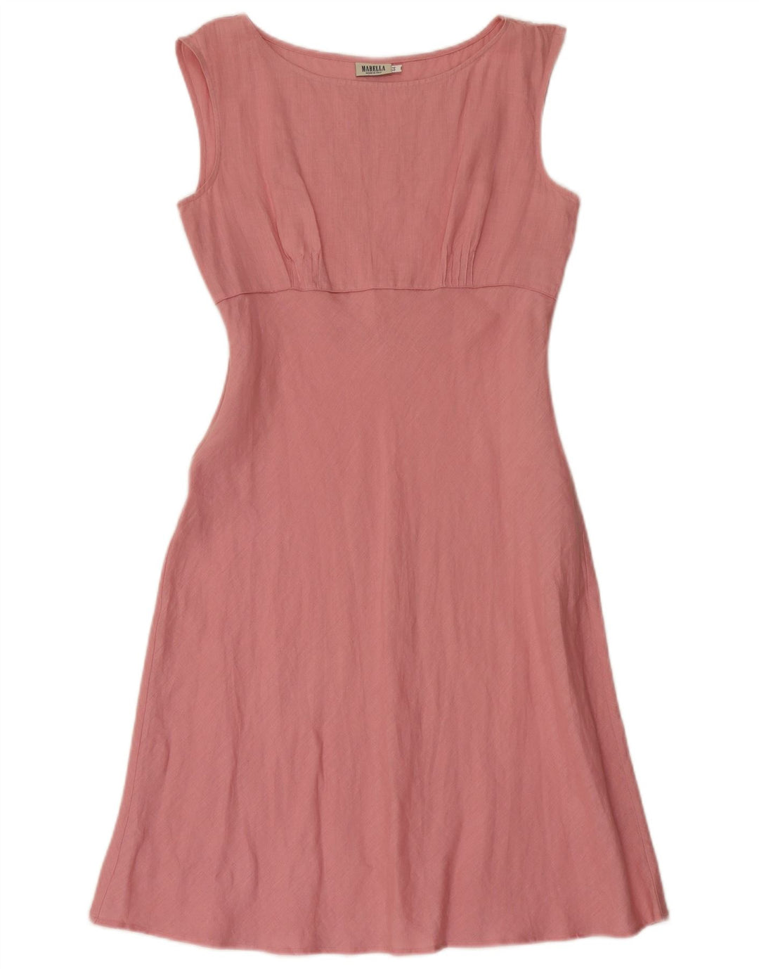 Marella Damen A-Linien-Kleid UK 12 Mittelrosa Leinen