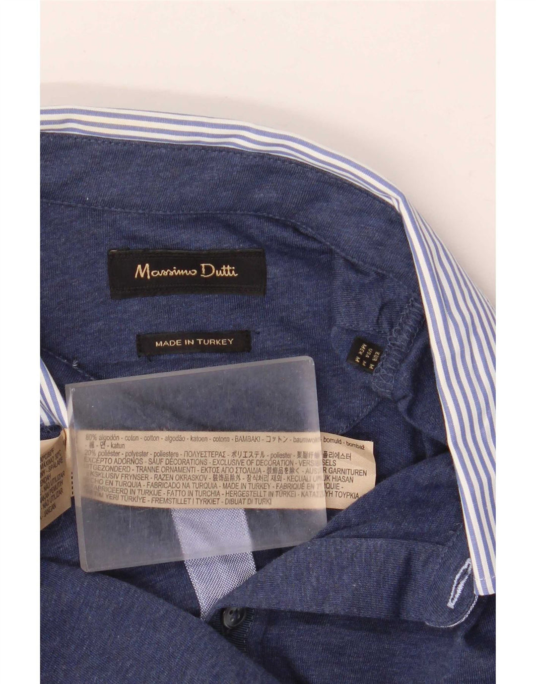 Massimo Dutti Herren-Rugby-Poloshirt, mittelgroß, Marineblau, Farbblock