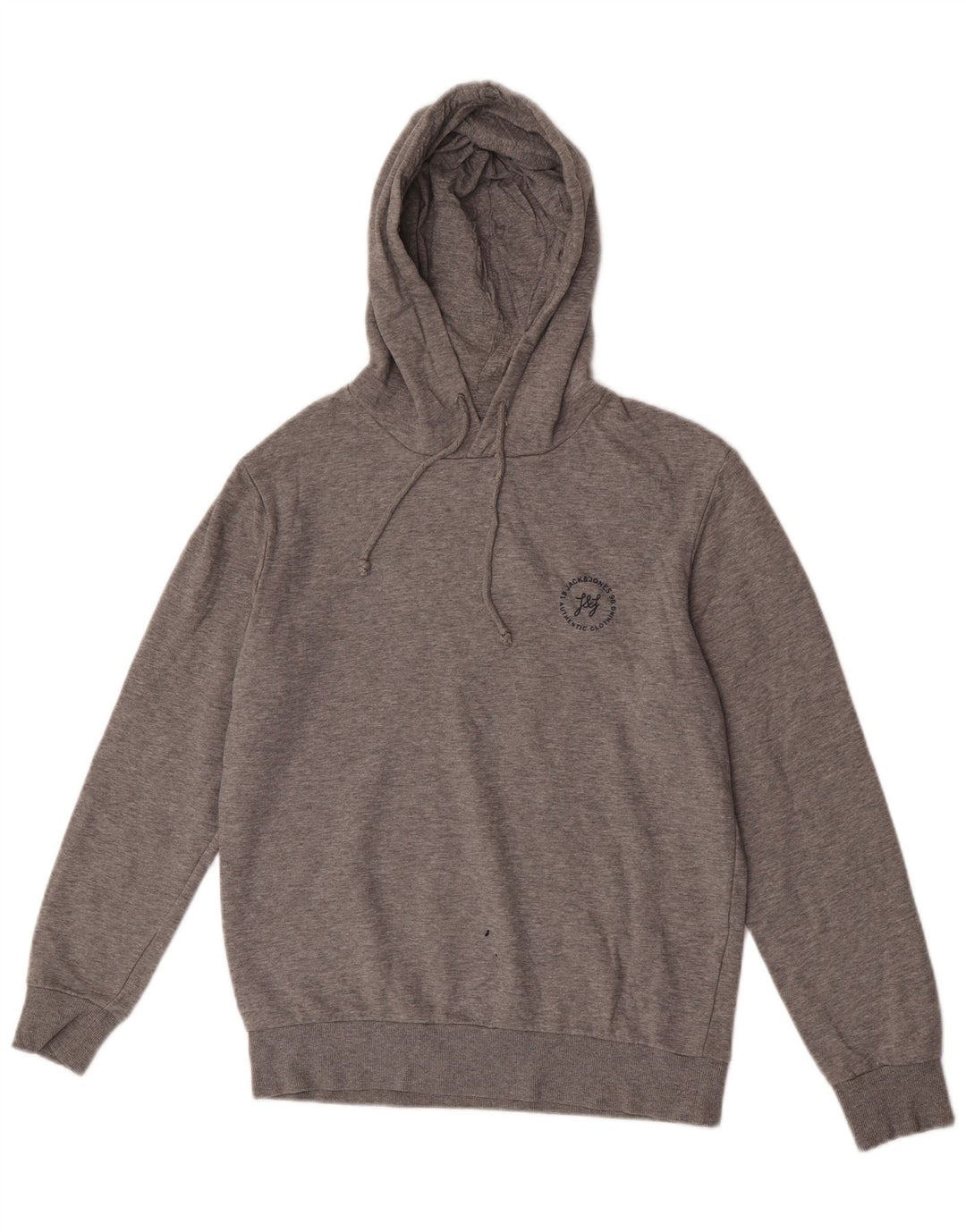 Jack & Jones Herren-Kapuzenpullover aus mittelgrau gefleckter Baumwolle
