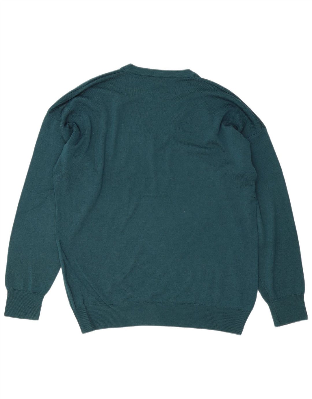 KAPPA Mens V-Neck Jumper Sweater Large Green Virgin Wool