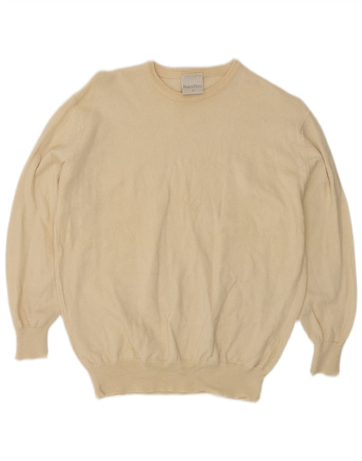 Marco Pecci Damen-Pullover mit U-Boot-Ausschnitt, EU 42, große beige Wolle