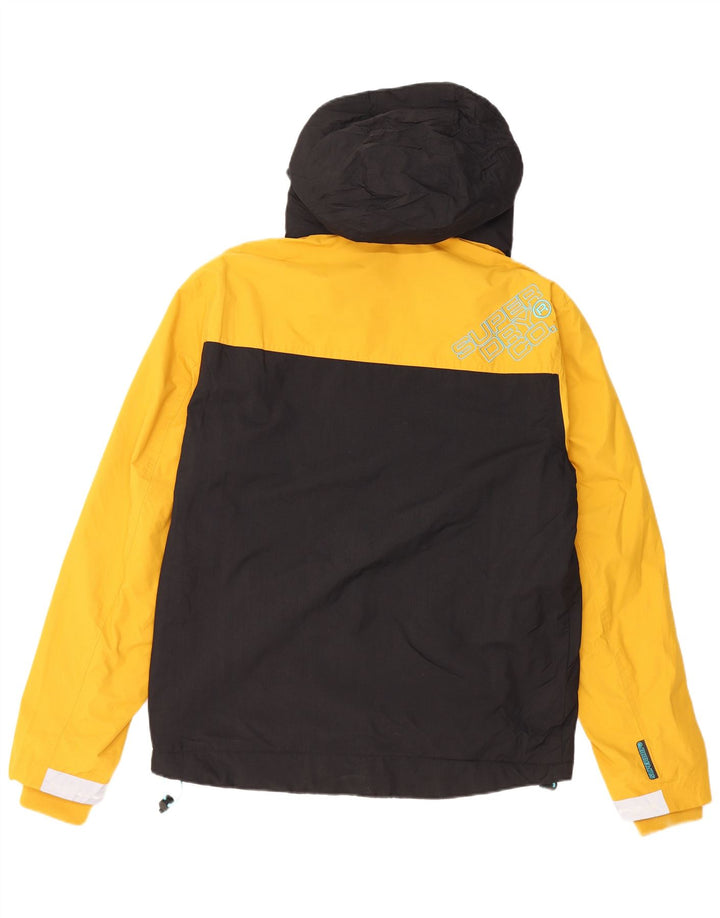 SUPERDRY Herren-Windbreaker-Jacke mit Grafik, UK 38, Mittelschwarz, Farbblock