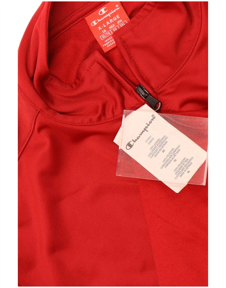 Champion Herren-Trainingsanzug-Top-Jacke XL, rotes Polyester