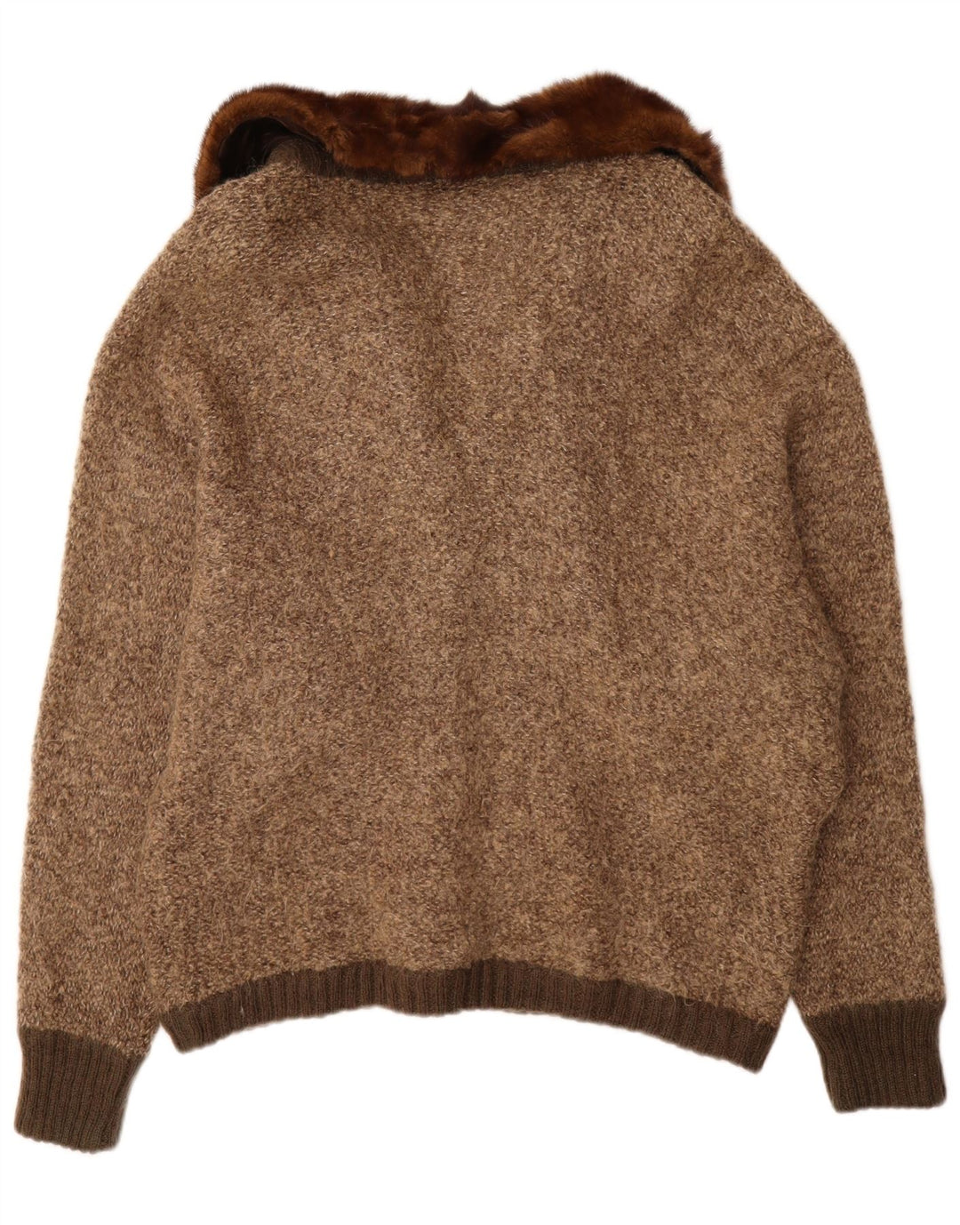 VINTAGE Damen Strickjacke UK 18 XL Braun