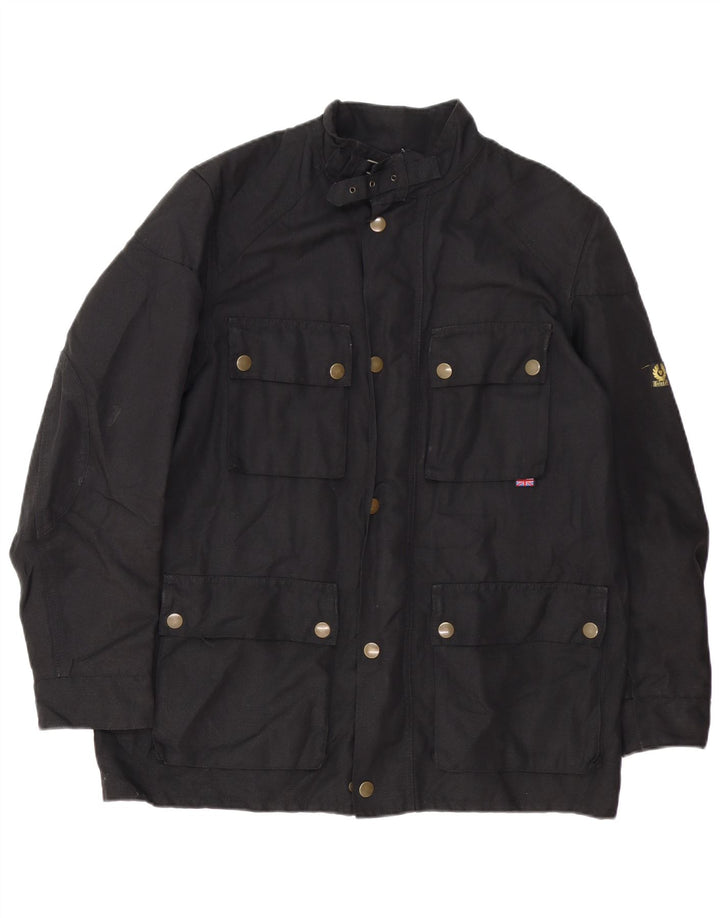 BELSTAFF Herren-Utility-Jacke UK 38 Mittelschwarze Baumwolle