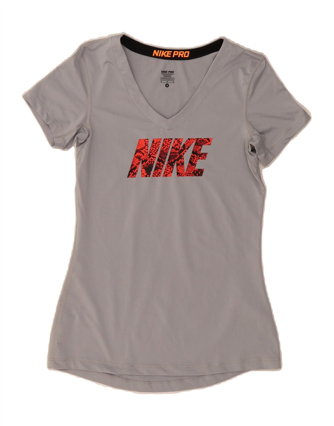 NIKE Womens Graphic T-Shirt Top UK 12 Medium Grey Polyester Vintage Nike and Second-Hand Nike from Messina Hembry 