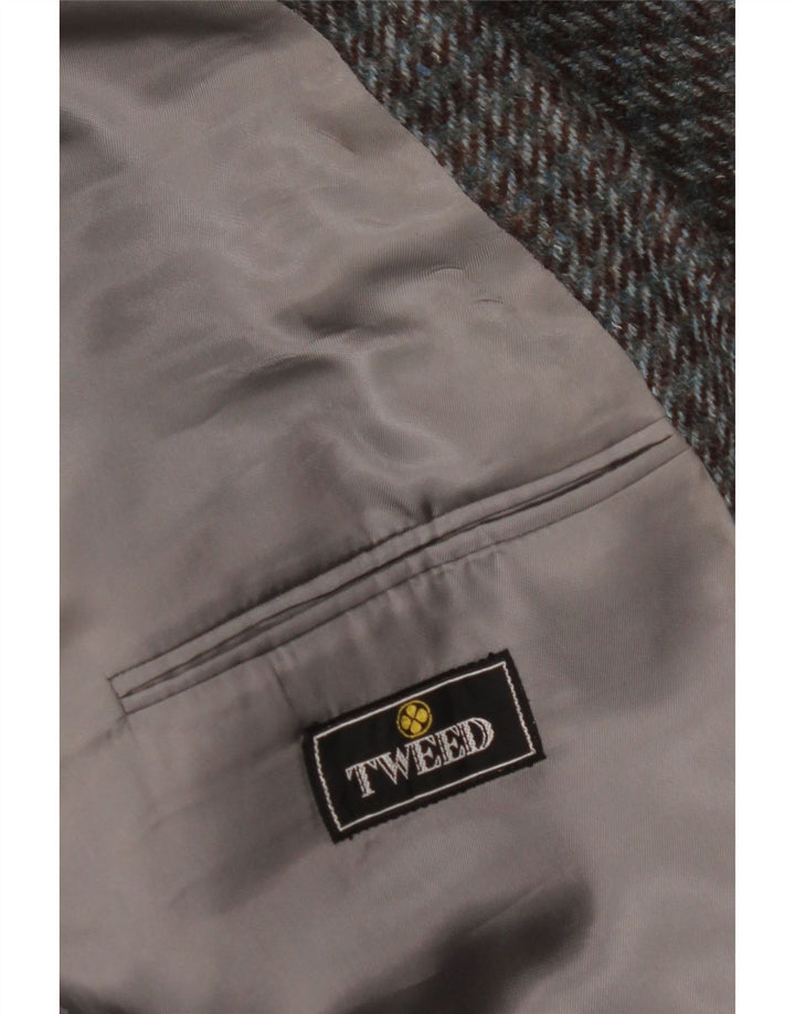 VINTAGE Herren 2-Knopf-Blazerjacke UK 38 Mittelgrauer Hahnentritt