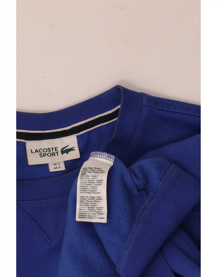 Lacoste Herren-Sweatshirt-Pullover, Größe 3, klein, blaue Baumwolle