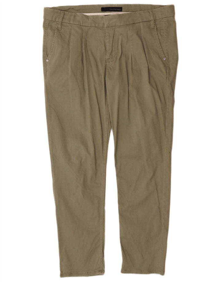 Calvin Klein Jeans Slim Chino-Hose für Herren, W32, L27, Khaki, Baumwolle, klassisch