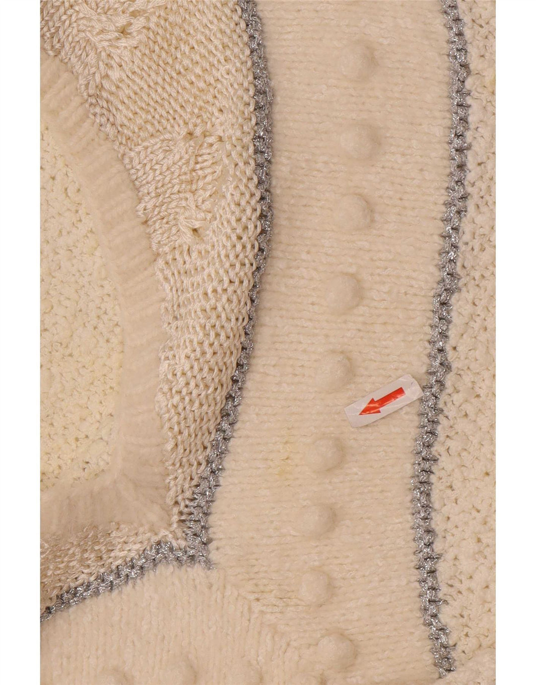 Madeleine Damen-Pullover mit V-Ausschnitt, EU 36/38, klein, weiß gestreift