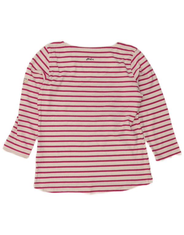 Joules Damen-Top, 3/4-Ärmel, UK 10, Größe S, rosa, gestreift, Baumwolle