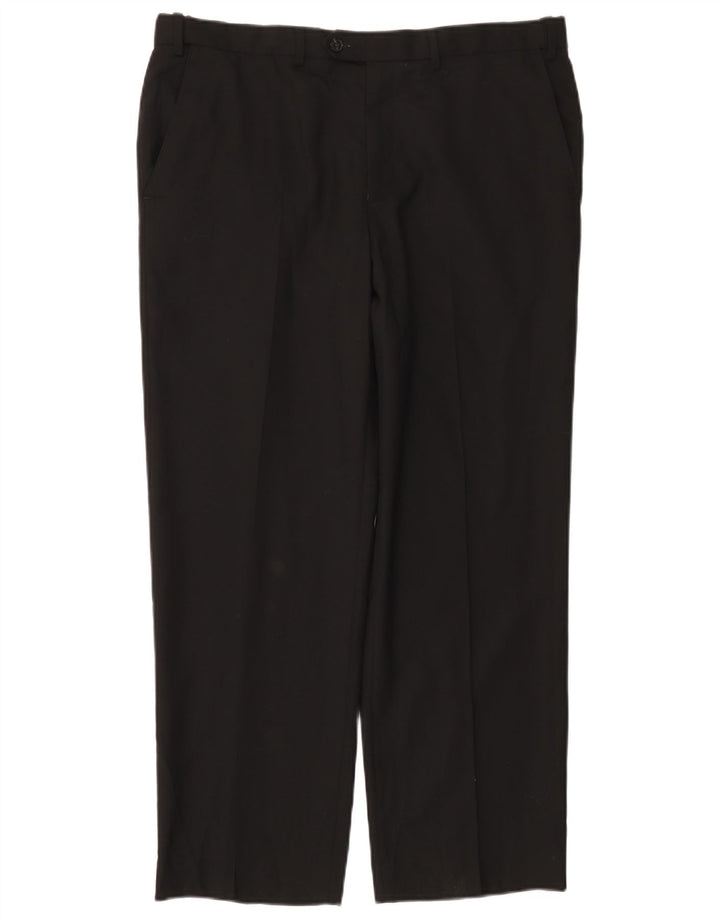 Marks & Spencer Damen-Anzughose, gerade, normal, W36, L29, schwarze Wolle