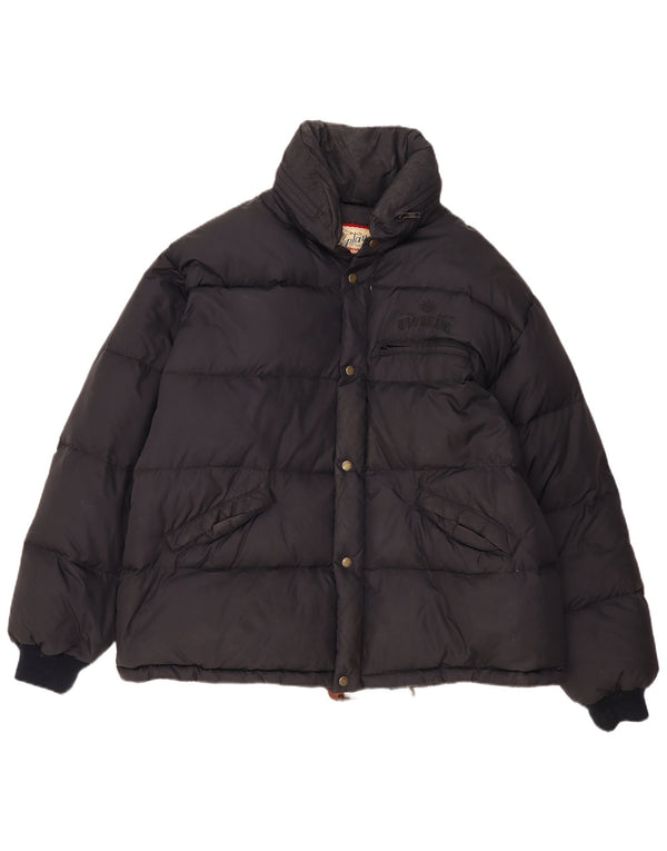 Replay Herren Loose Fit Wattierte Jacke UK 40 Large Schwarz Polyamid