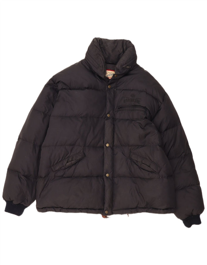 Replay Herren Loose Fit Wattierte Jacke UK 40 Large Schwarz Polyamid