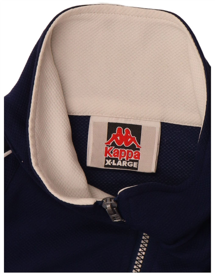 KAPPA Herren-Trainingsanzugoberteil mit Grafik, XL, Marineblau, Farbblock-Polyester