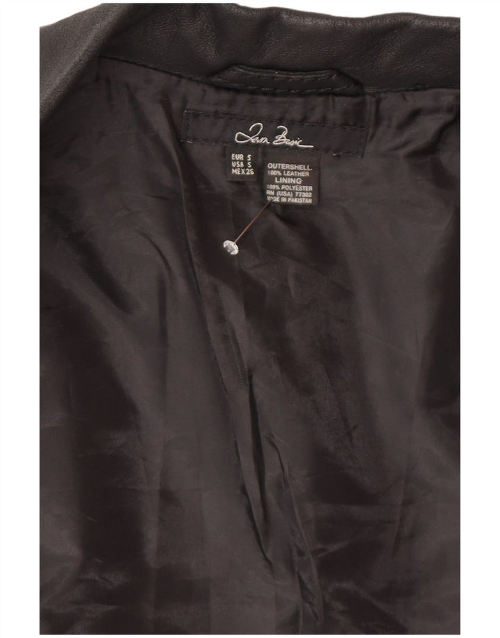 Zara Damen 2-Knopf-Lederblazerjacke UK 10 Kleines schwarzes Leder