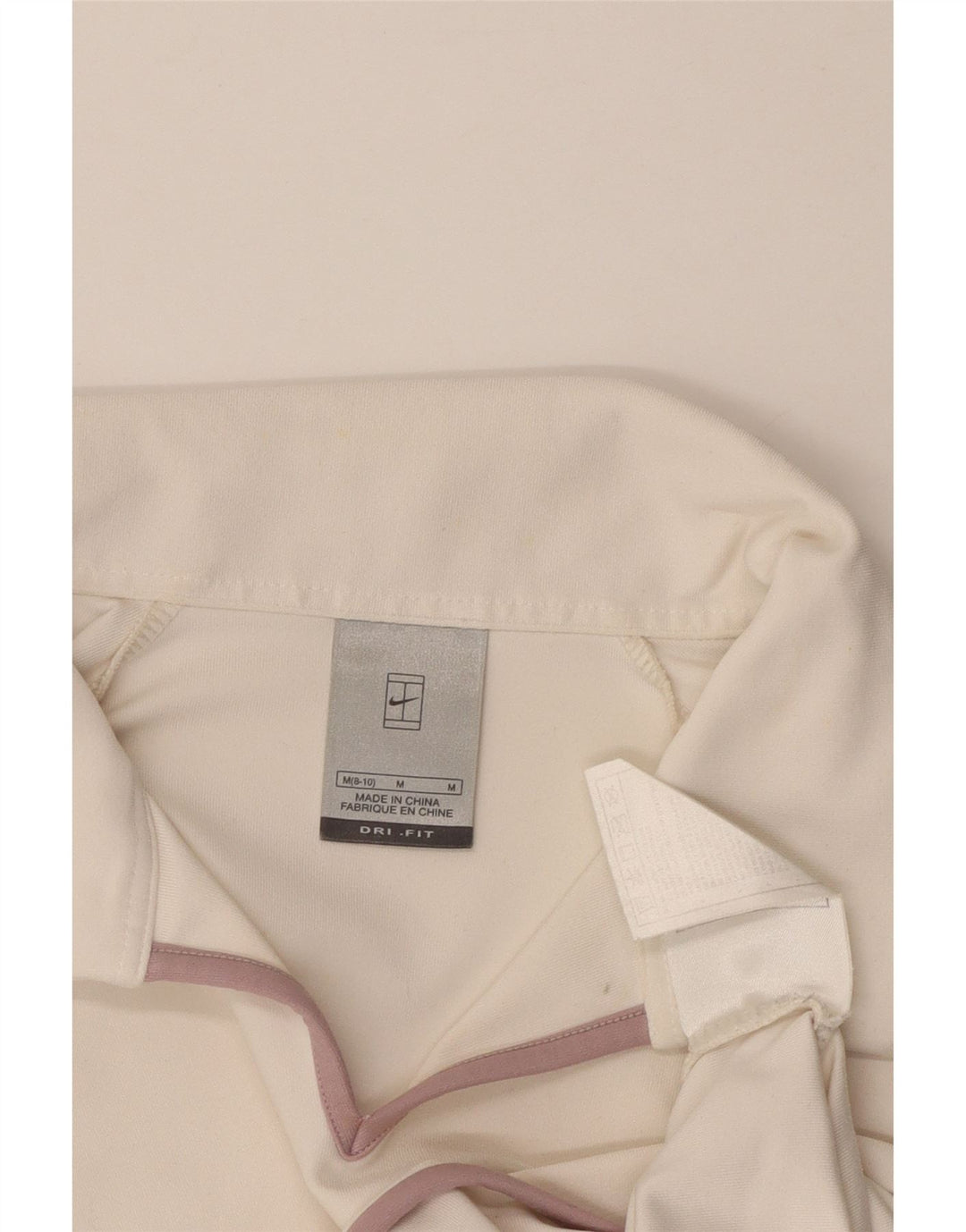 NIKE Damen Dri Fit Crop Poloshirt US 8/10 Mittelweißes Polyester