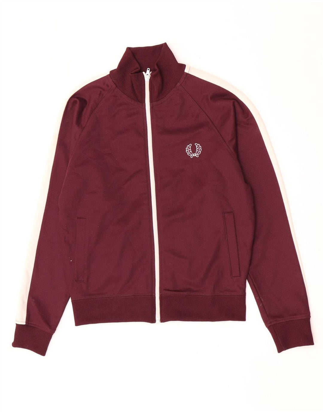 Fred Perry Jungen-Trainingsanzug-Top-Jacke, 9–10 Jahre, mittleres Kastanienbraun, Farbblock