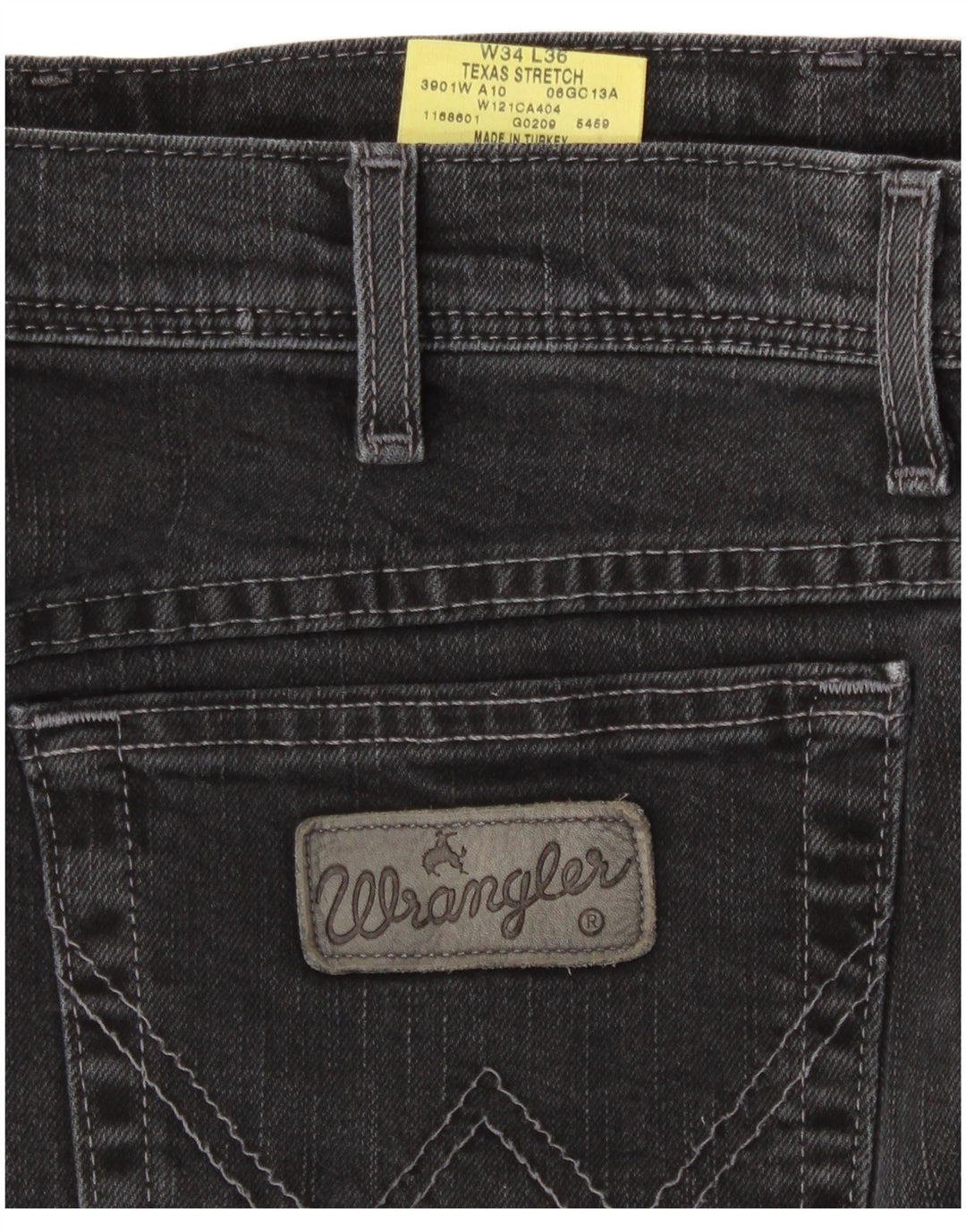 Wrangler Herren Texas Stretch Straight Jeans W34 L31 Graue Baumwolle