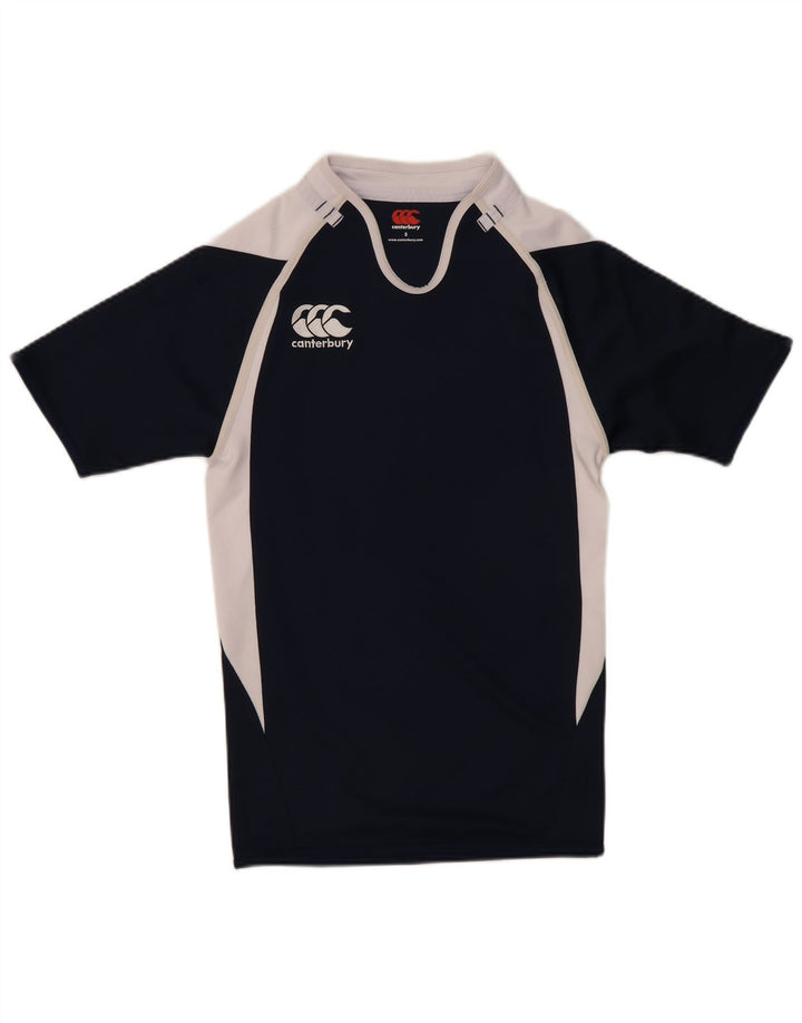 Canterbury Herren-T-Shirt mit Grafik, Größe S, Marineblau, Farbblock-Polyester