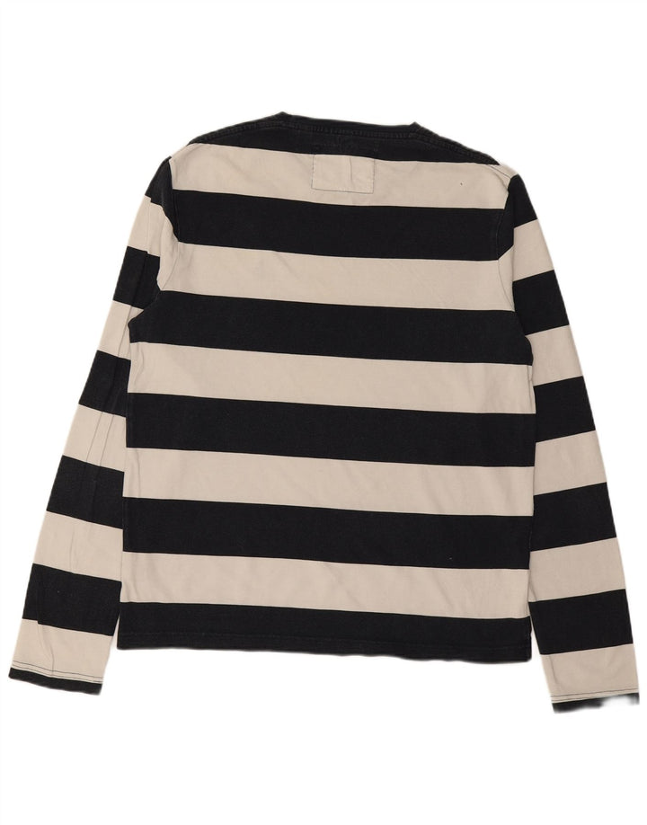 JACK WILLS Herren-Oberteil aus Baumwolle mit langen Ärmeln, mittelmarineblau, gestreift