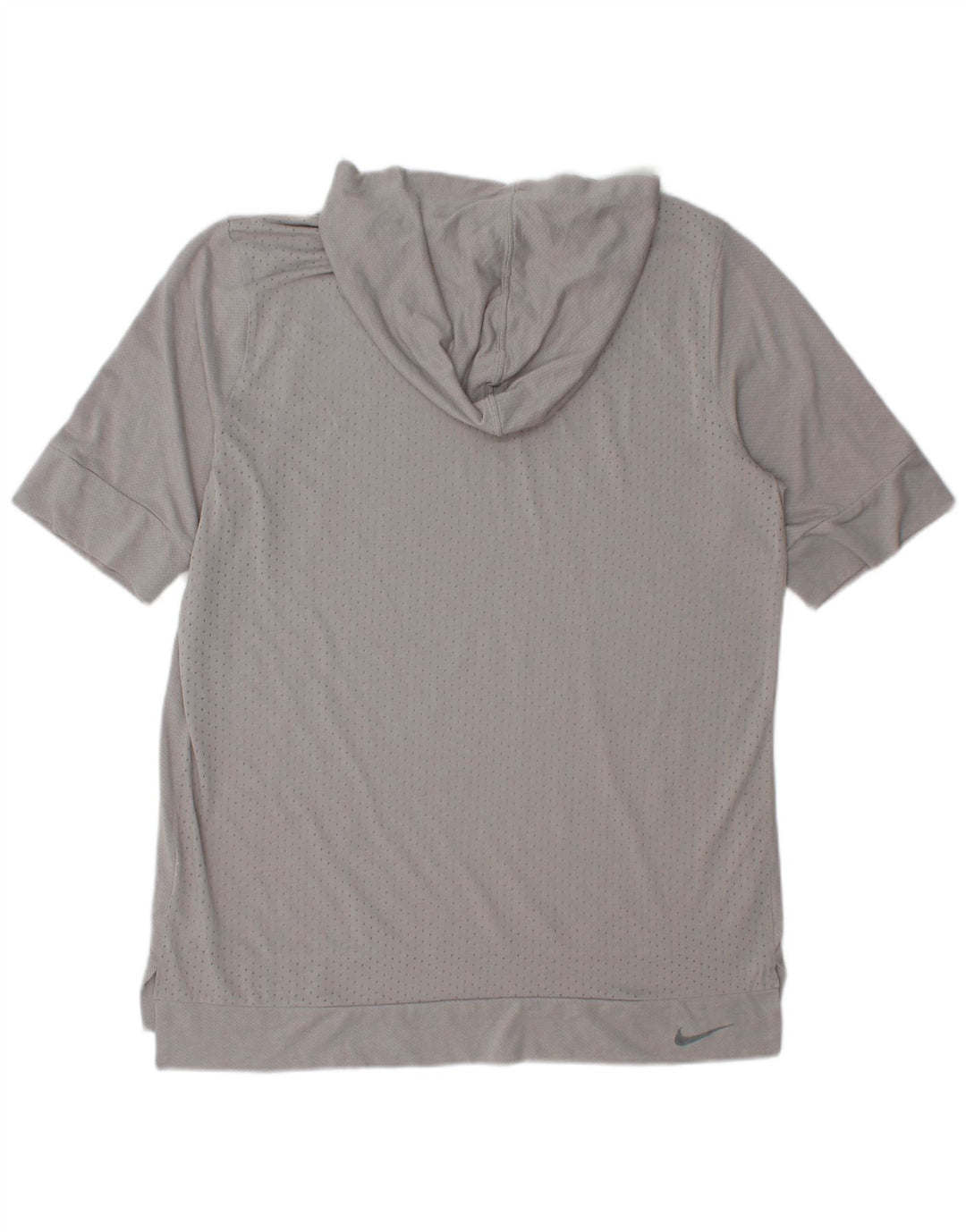 Nike Herren Dri Fit Kapuzen-T-Shirt-Oberteil aus mittelgrauem Polyester