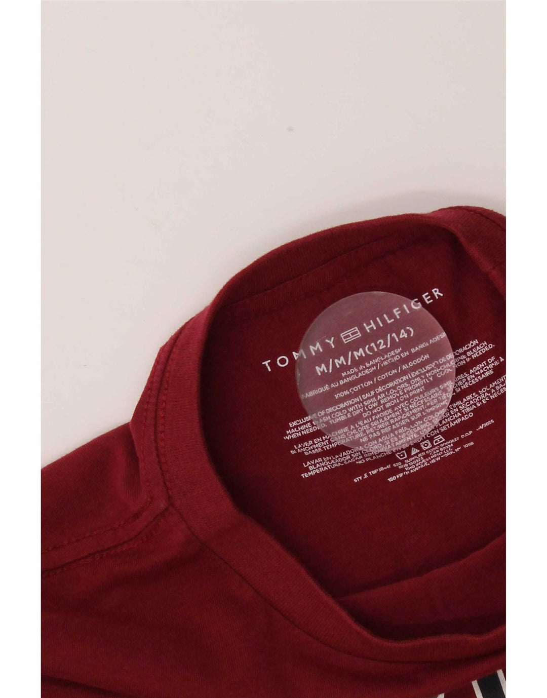 Tommy Hilfiger Langarm-Oberteil mit Grafik für Jungen, 12–13 Jahre, mittleres Burgunderrot