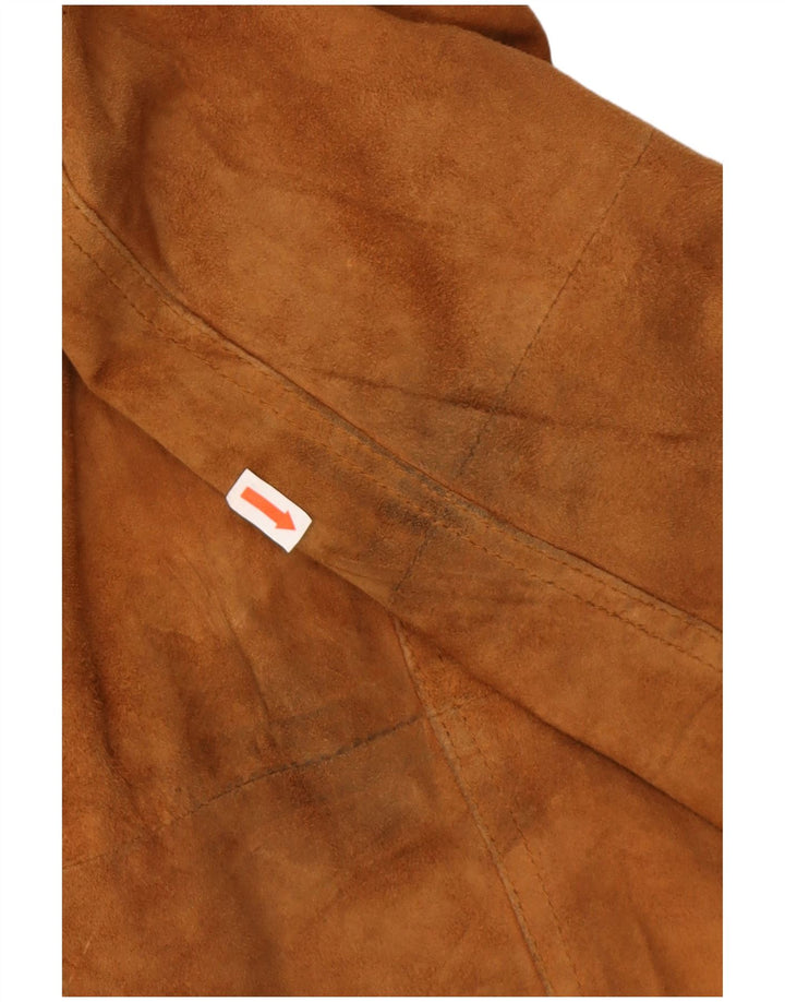 Vintage Herren Wildleder Bomberjacke IT 56 3XL Braunes Wildleder