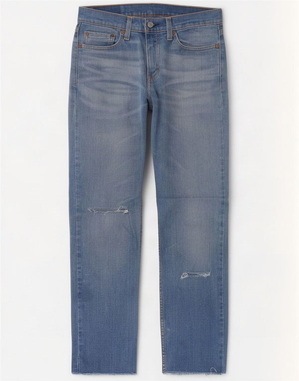Levi's Womens 514 Distressed Straight Jeans W28 L30 Blue