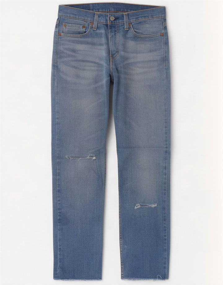 Levi's Damen 514 Distressed Straight Jeans W28 L30 Blau