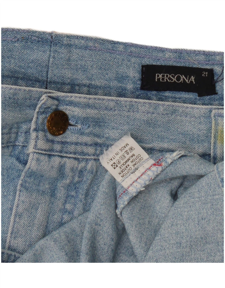Persona Damen-Jeansrock, Größe 21, mittelgroß, W30, blaue Baumwolle