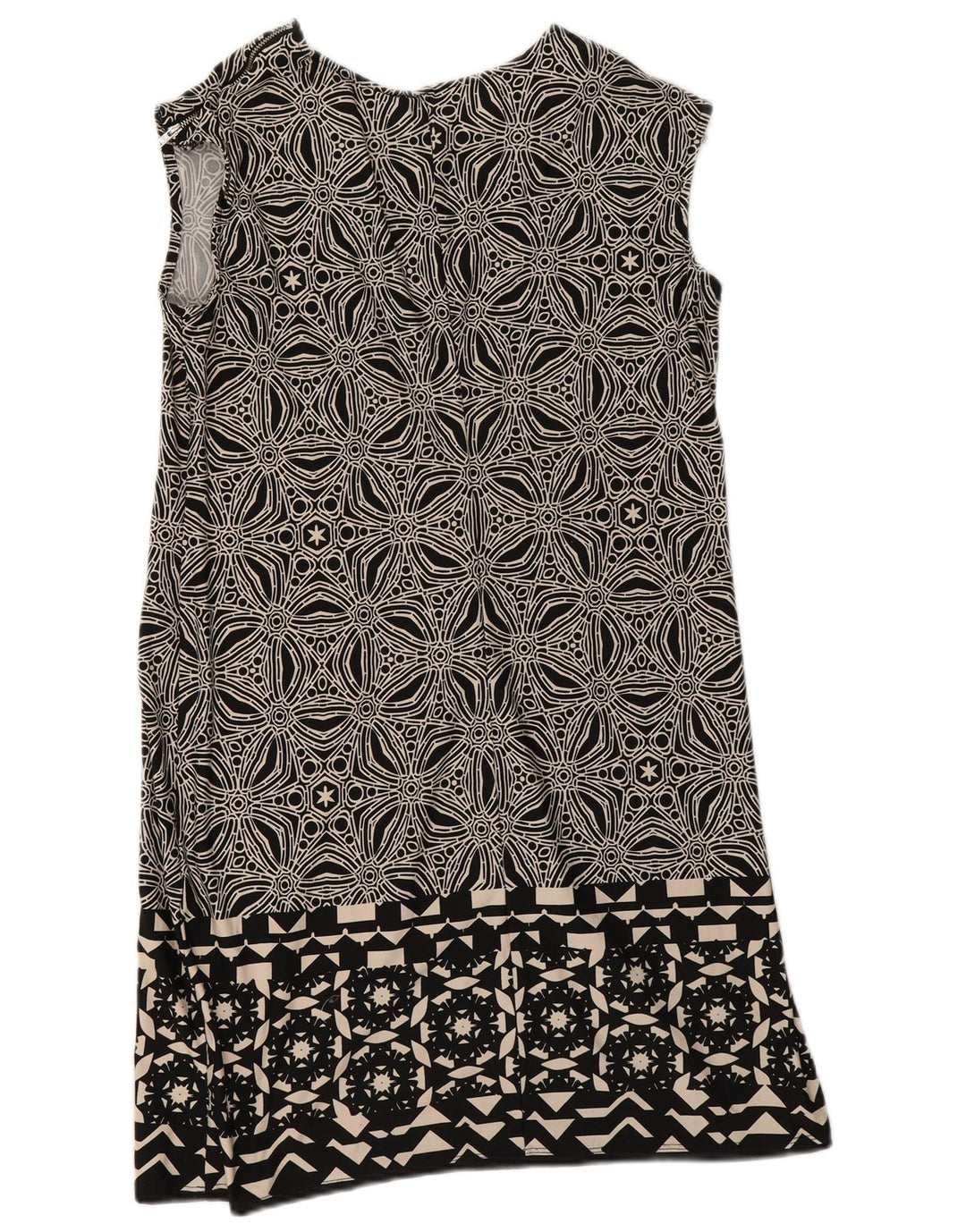Ärmelloses Etuikleid für Damen von Wallis, UK 12, Mittelschwarz, geometrisch, Polyester