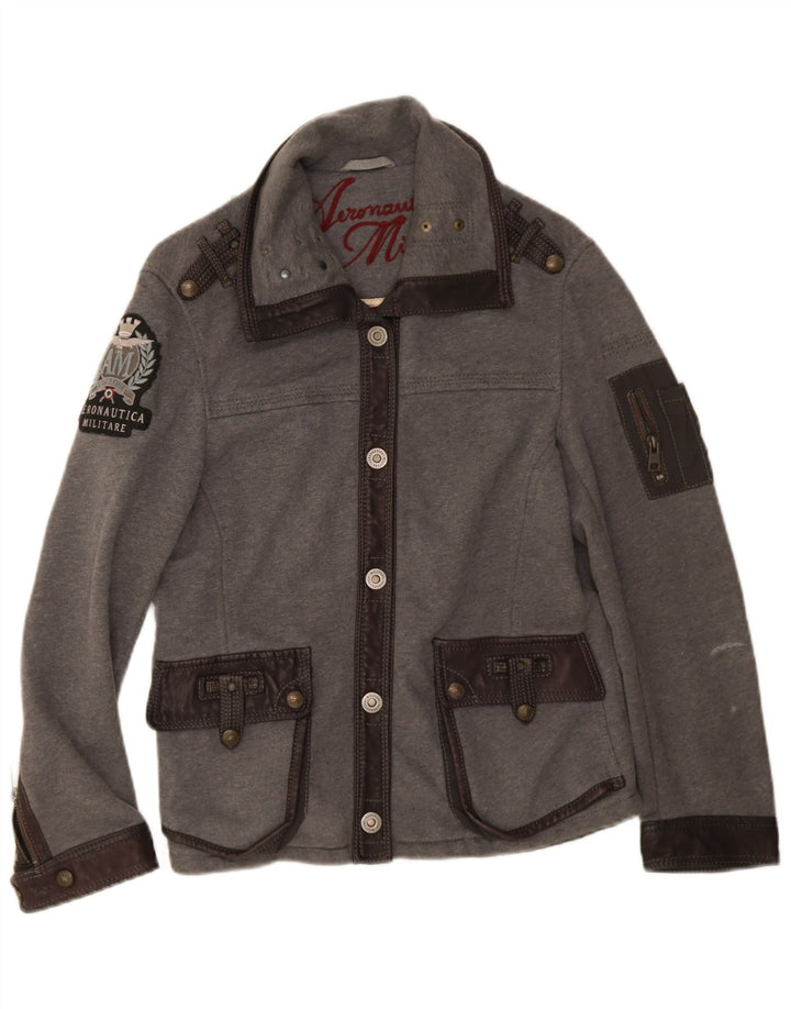 Aeronautica Militare Damen-Utility-Jacke IT 44 Mittelgrauer Farbblock