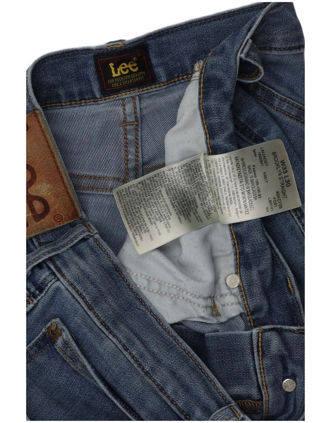 Lee Herren Brooklyn Straight Gerade Jeans W33 L30 Blau