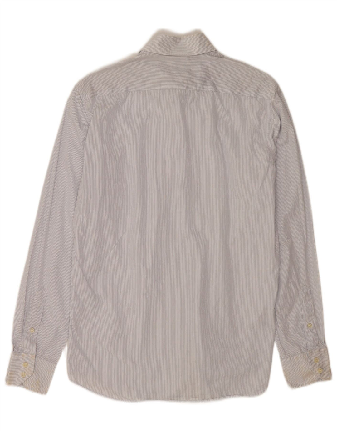 Massimo Dutti Herren-Hemd mit lässiger Passform, mittelblaue Nadelstreifen-Baumwolle
