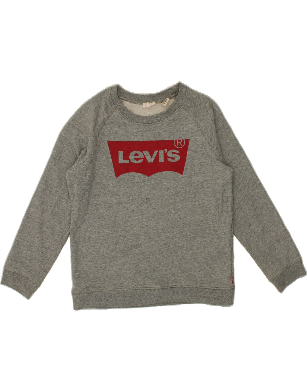 LEVI'S Womens Oversized Graphic Sweatshirt Jumper UK 10 Small Grey Cotton Vintage Levi's and Second-Hand Levi's from Messina Hembry 