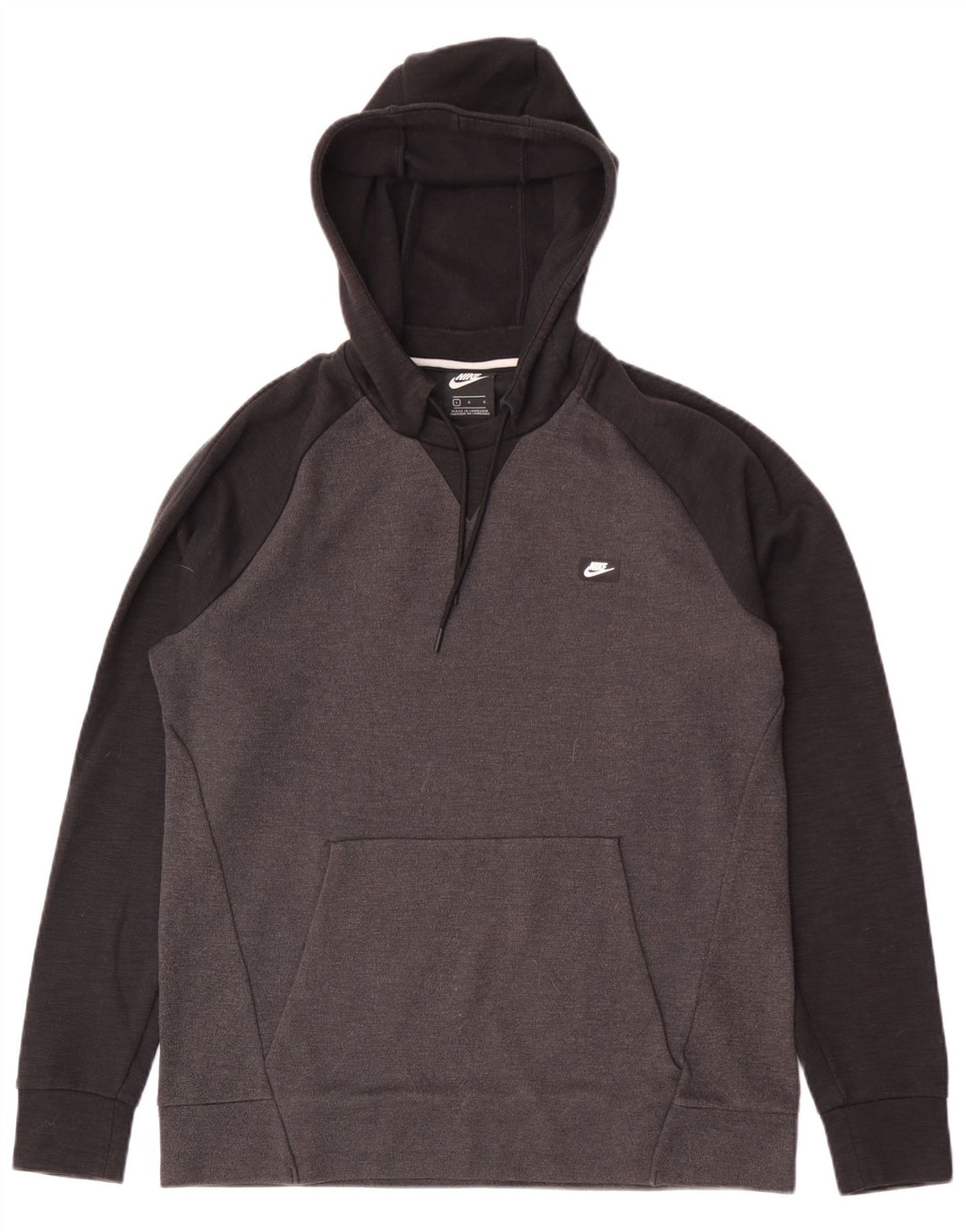 Nike Herren-Kapuzenpullover, groß, graue Farbblock-Baumwolle