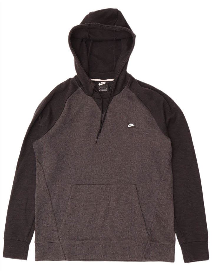 Nike Herren-Kapuzenpullover, groß, graue Farbblock-Baumwolle