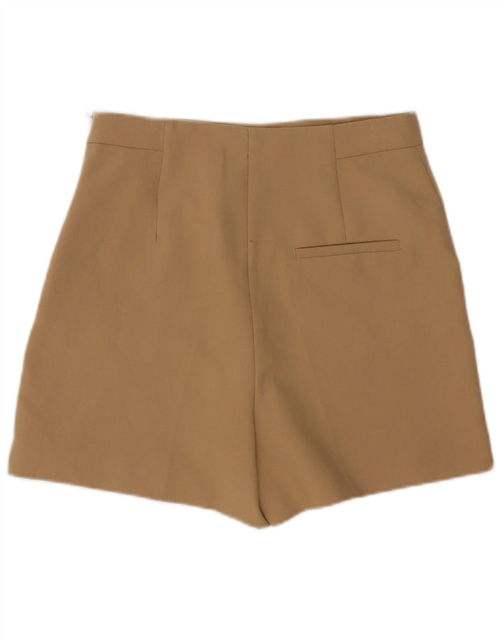 Zara Damen-Shorts mit hoher Taille, mittelgroß, W28, beige, Polyester