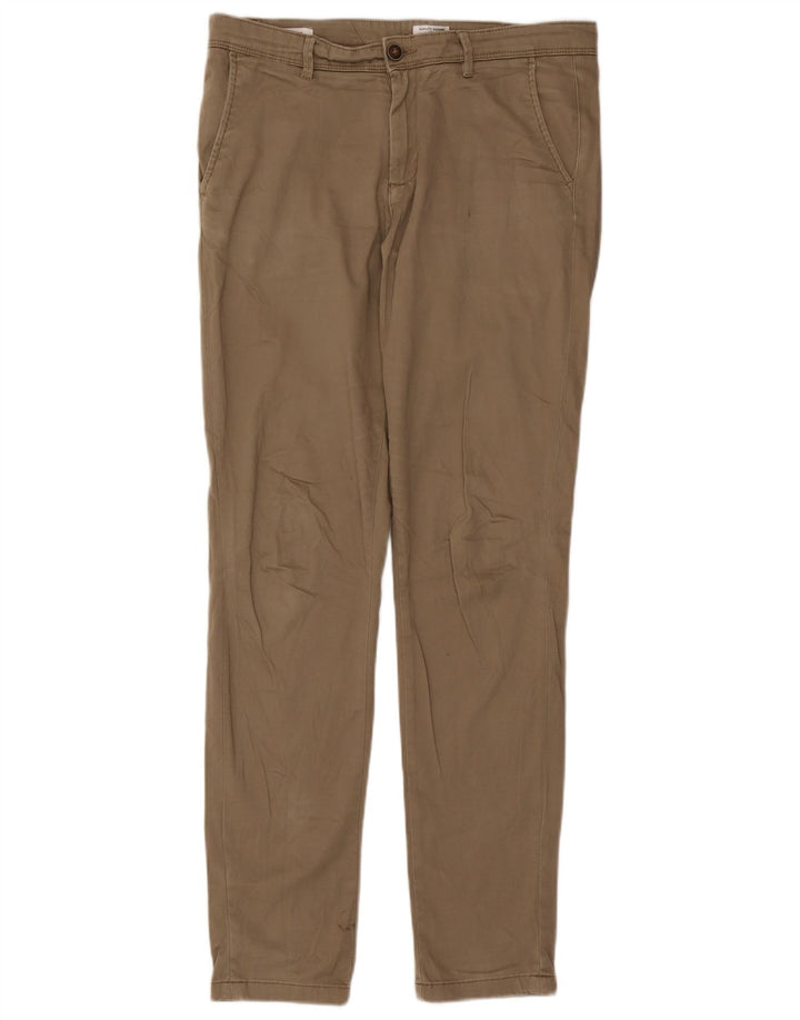 JACK & JONES Herren Slim Chinohose W32 L32 Beige Baumwolle