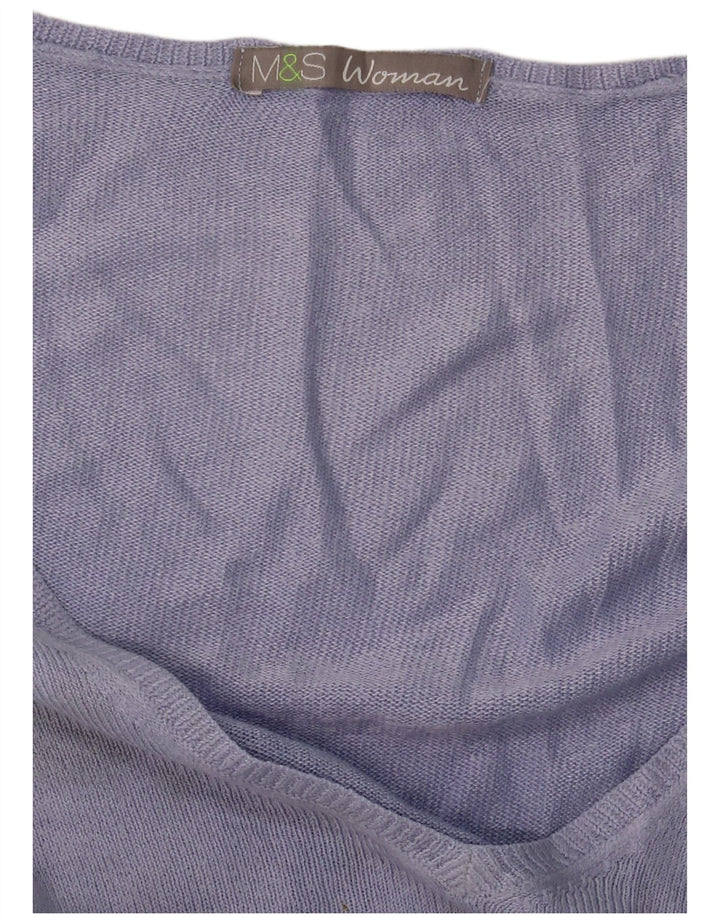 Marks & Spencer Damen-Pullover mit V-Ausschnitt, Gr. 40, Größe L, Lila