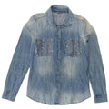 Guess Damen-Jeanshemd in Übergröße, Größe UK 6, XS, Blau, Baumwolle