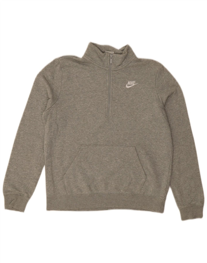 Nike Damen-Sweatshirt in Übergröße mit Reißverschluss, Gr. 10, Größe S, Grau meliert