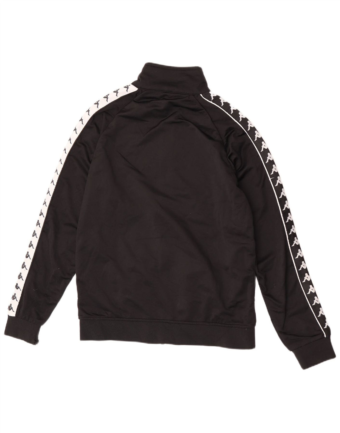 Kappa Herren-Trainingsanzugoberteil mit Grafik, groß, schwarzes Farbblock-Polyester